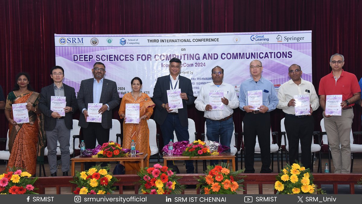 SRM_Univ's tweet image. The 3️⃣rd #InternationalConference on Deep Sciences for Computing and Communications (#IconDeepCOM) was organized by the Department of Computational Intelligence, #SchoolofComputing, #SRMIST from 22nd to 25th April 2024 - witnessed nearly 80+ research papers.
#SRMSOC #deepscience