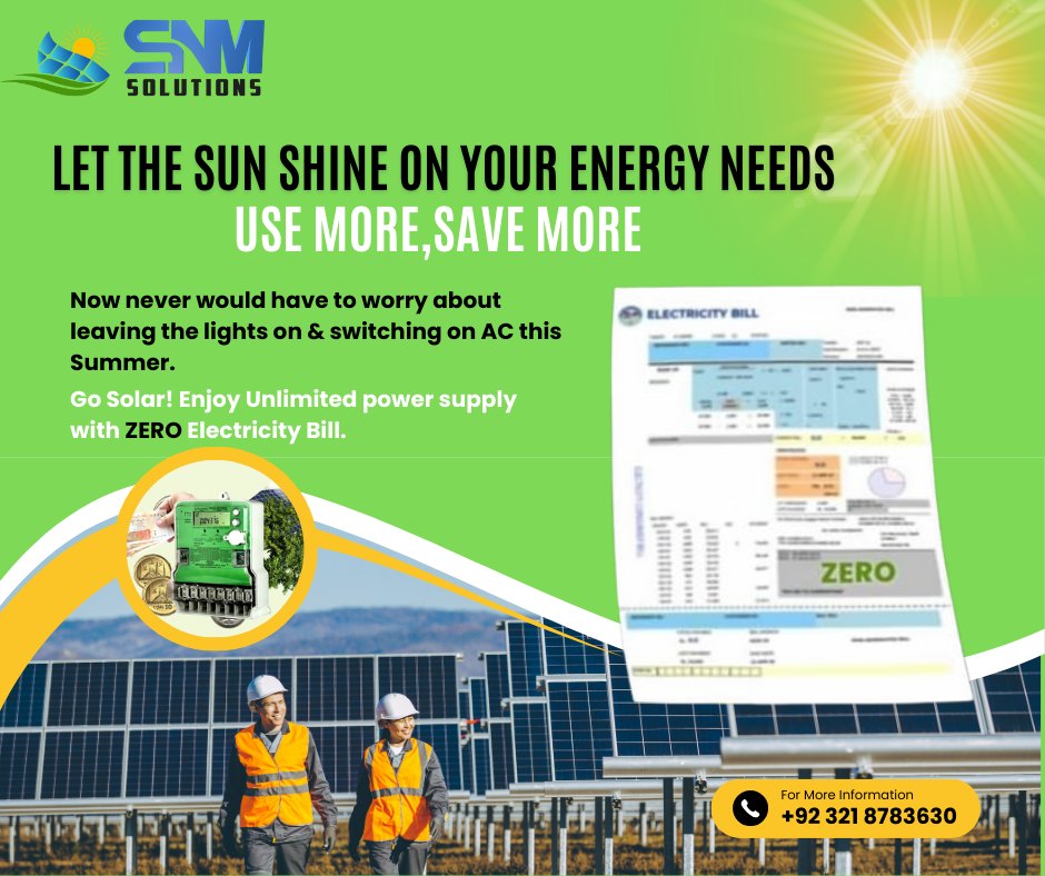 SnmSolutions1's tweet photo. Harnessing the power of the sun through solar panels with net-metering is a smart and sustainable way to meet your energy needs while saving on electricity costs. 
For More Information:
03218783630
https://t.co/iJyGFukNkJ
#solarenergy
#SolarNetMetering
#SaveEnergyandMoney https://t.co/Npfjqtoq1q
