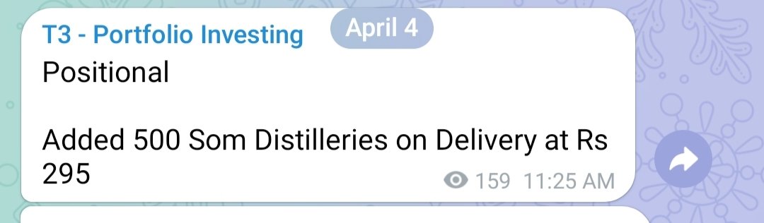 Positional Trade

Som Distilleries 

295 to 360 in 20 Days

Group Joining Link 👇🏻

rpy.club/g/yDsBH2LLkd?r…

#SwingTrading