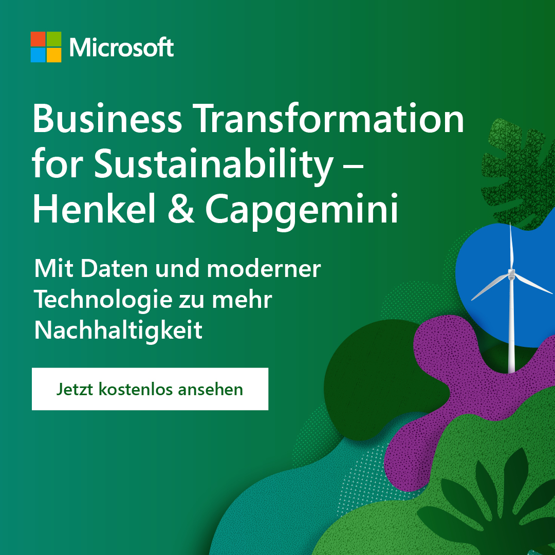 Business Transformation for Sustainability - Henkel & Capgemini

Nachhaltige Geschäftstransformation dank digitaler Tools. Jetzt kostenlos ansehen: msft.it/6018Y1CZO