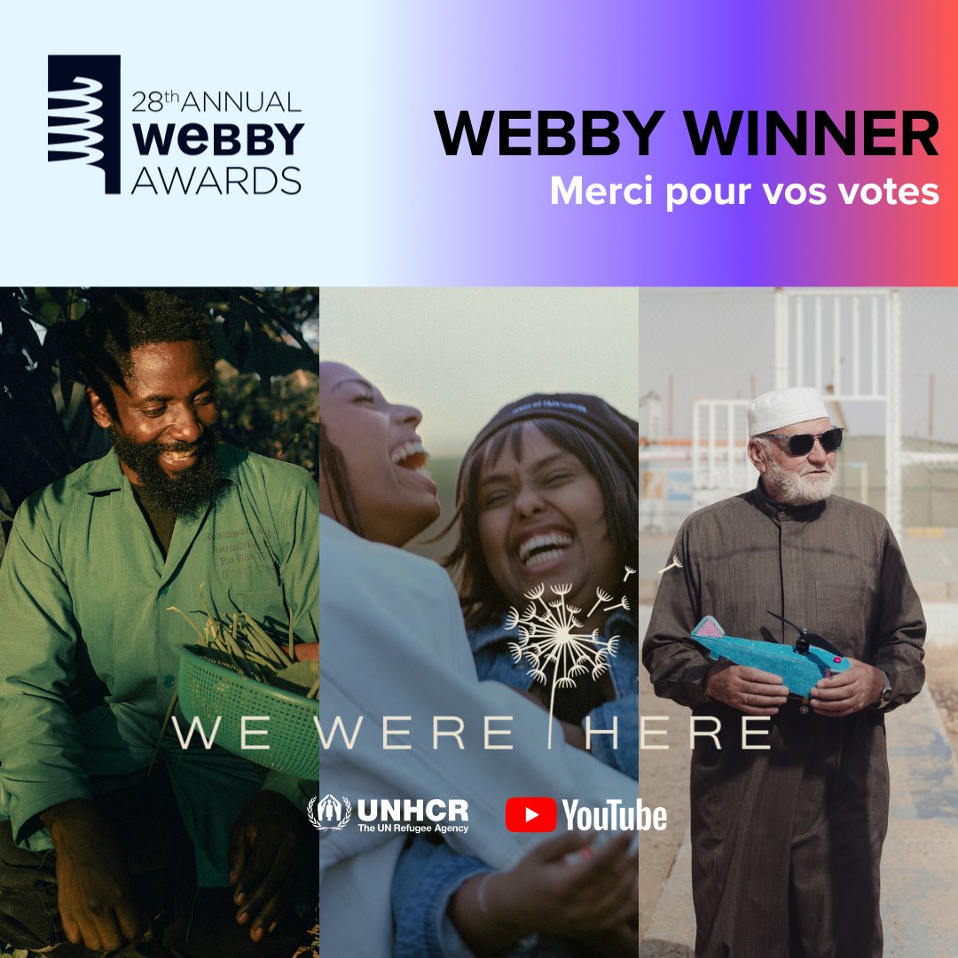 🏆 Le HCR a gagné un @TheWebbyAwards ! Il s'agit du prix ​​du public avec nos partenaires @YouTube et @uncommon_studio, pour notre série de vidéos 'We Were Here'. Merci à tous ceux qui ont voté ! ✨ 👉 bit.ly/3xI3qkr