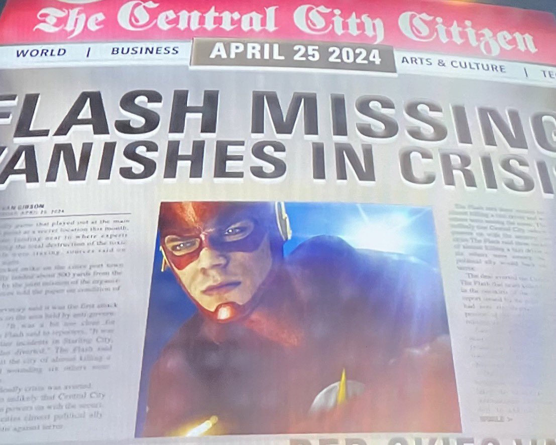 joeljeffrey's tweet photo. I don’t mean to alarm you, but today is the day the Flash goes missing https://t.co/TrTehujWzx