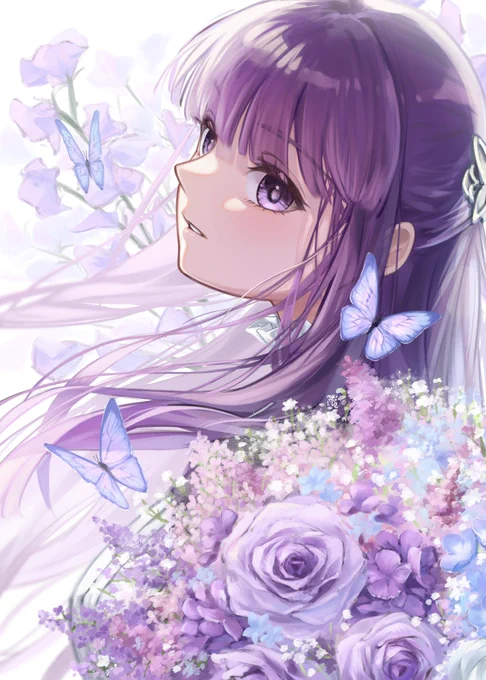 #私はこういう絵師です見た絵師全員参加 花を描くのが好きな絵師です 透明感も大切にしています 誰かにささってくれたら嬉しいです