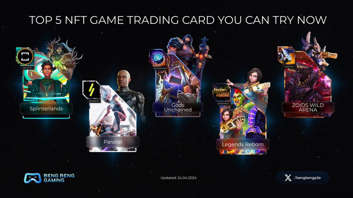 🏆TOP 5 NFT GAME TRADING CARD YOU CAN TRY NOW🏆 🎮If you're ready to embark on an adventure filled with epic battles and rare card collections, look no further! Here are the top 5 NFT game trading card titles you can dive into right now #BBG