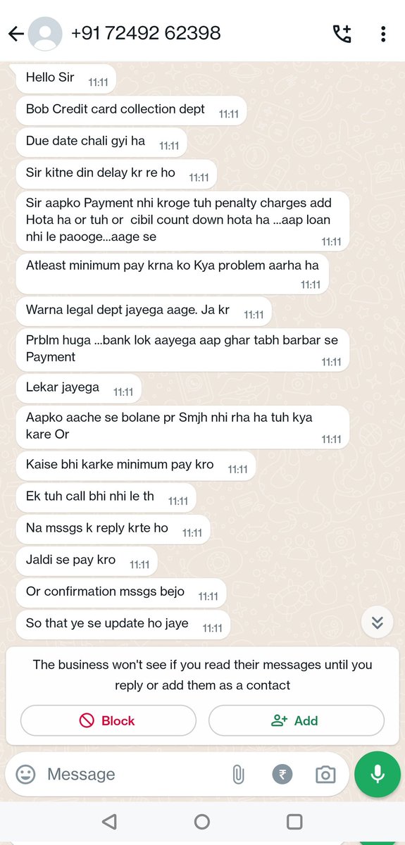 Fresh new scam wow, getting dhamkis for a credit card bill when I don't even have a credit card. Aur 'sir' okay!? Sab moh maya hai. 🙃😌

Beware cuties. Cannot trust anything / anyone today. #janhitmeinjaari #numberoneyaari