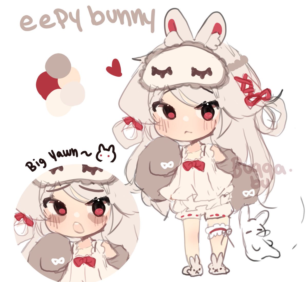 im having art block so i made this little bunny adopt to play around with colors Q u Q 🍎🐇 $50usd to claim dm if u want her (commercial use granted)