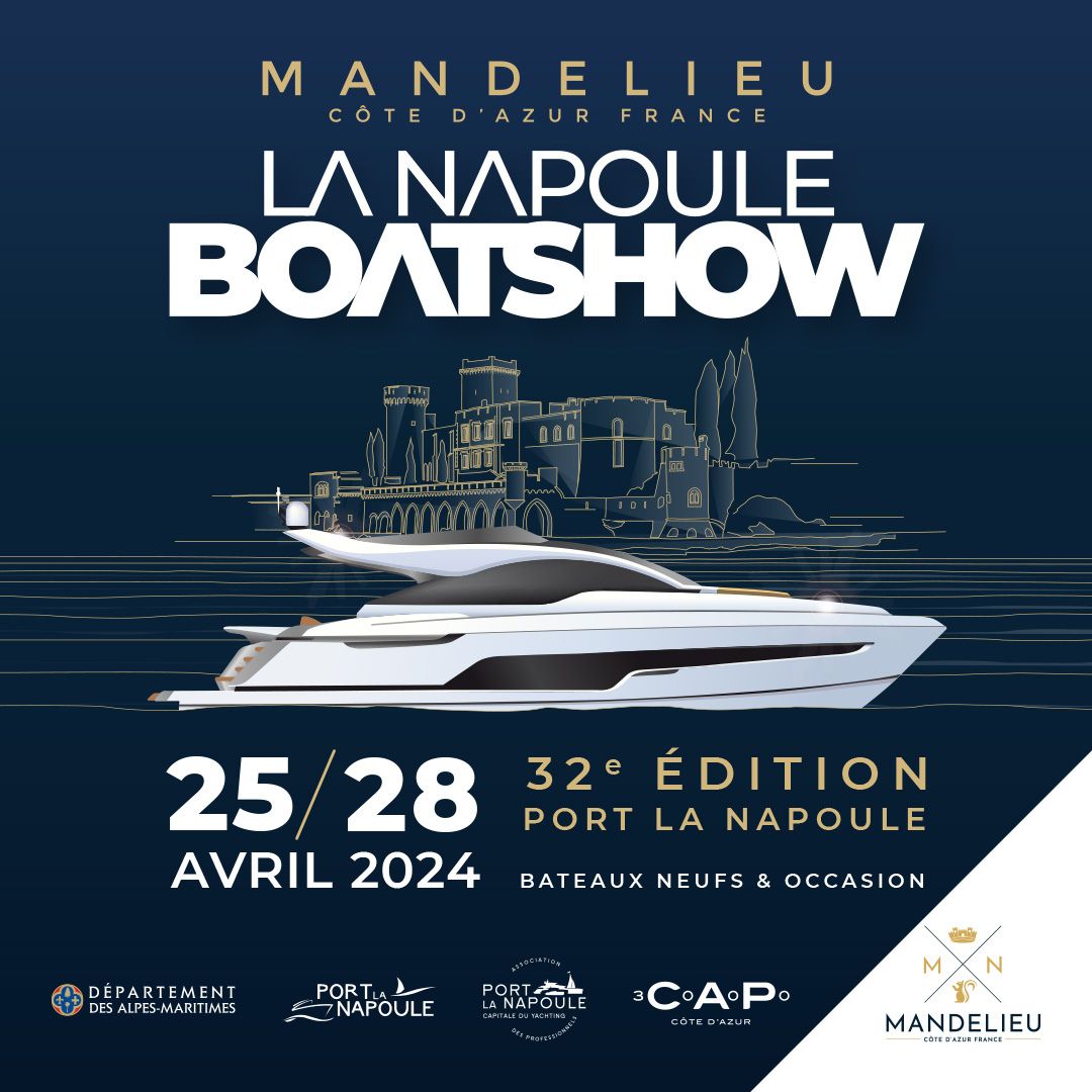 ⛵Top départ pour la 32ème édition de La Napoule Boat Show 

📍 #Mandelieu Port de la Napoule

📅 25-28 avril 2024

+ d'infos ➡ ow.ly/gaLT50IvNtt

#CotedAzurFrance #LNBS204  #Nautisme #Bateau @MandelieuOTC @AlpesMaritimes #Departement06