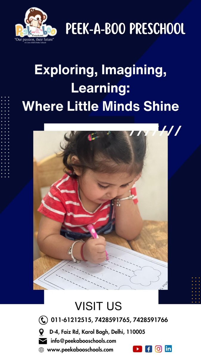 Exploring, Imagining, Learning : Where Little Minds Shine

Please visit our website - peekabooschools.com

#peekaboopreschool #preschool #parenting #nursery #preschoolteacher #playgroup #playbasedlearning #sensoryplay #earlychildhood #viral #trending #post #peekaboo