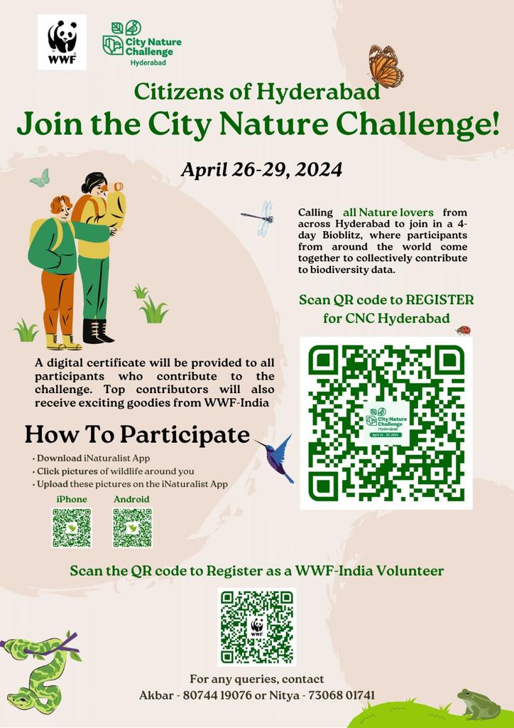 Calling all nature enthusiasts please join the nature challenge,do register if you haven't already.