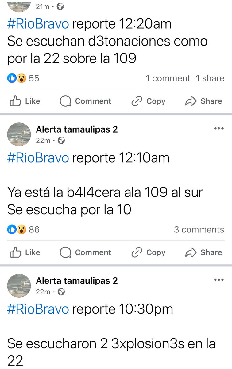 Fighting currently going on in Rio Bravo, Tamaulipas with one report claiming to hear explosions.