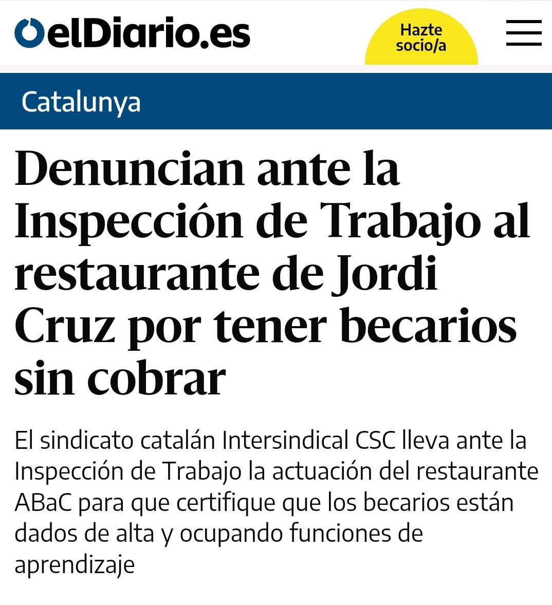 carmendondellas's tweet photo. El Jordi Cruz es el que usaba becarios como mano de obra y los tenía en condiciones indignas y sin pagarles ni un € mientras él se llenaba los bolsillos. https://t.co/56tTy5AOZc