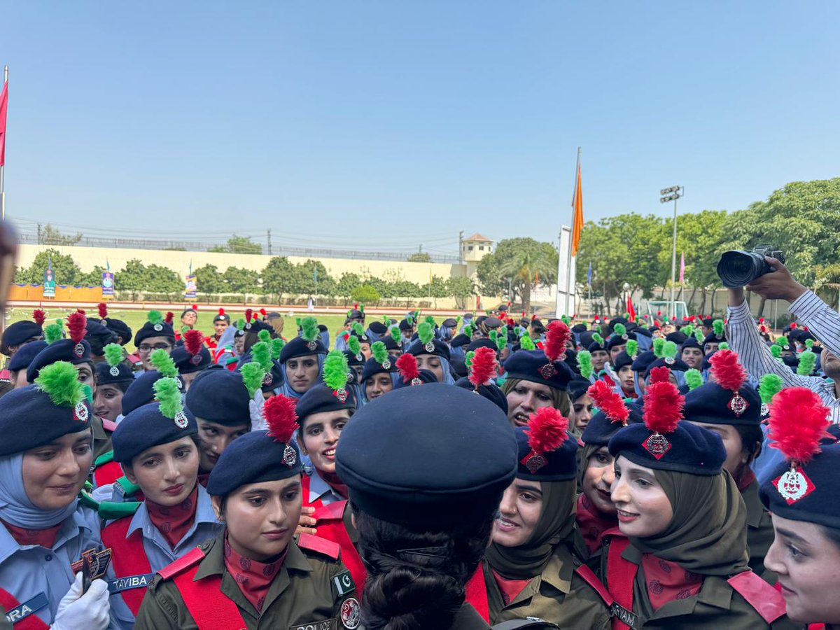 Cm Punjab with our brilliant and brave women in uniform.