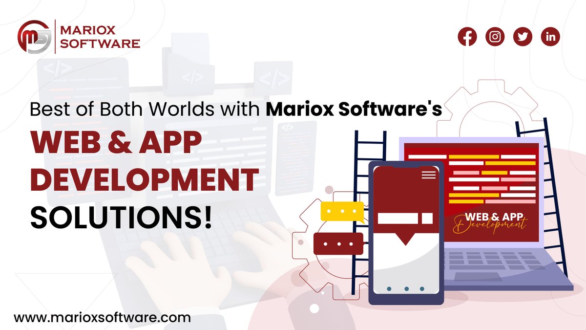 MarioxSoftwares's tweet photo. Elevate your digital presence with Mariox Software's comprehensive web and app development services. From stunning websites to seamless mobile experiences, we deliver tailored solutions to suit your unique needs! #WebDevelopment #AppDevelopment #MarioxSoftware https://t.co/95xKlBAtr8