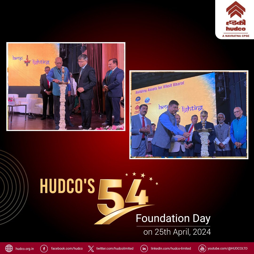 Join us as we initiate our celebrations today, marking 54 years of dedication to urban development and community empowerment. 

Building Assets for Viksit Bharat

#HUDCO #FoundationDay