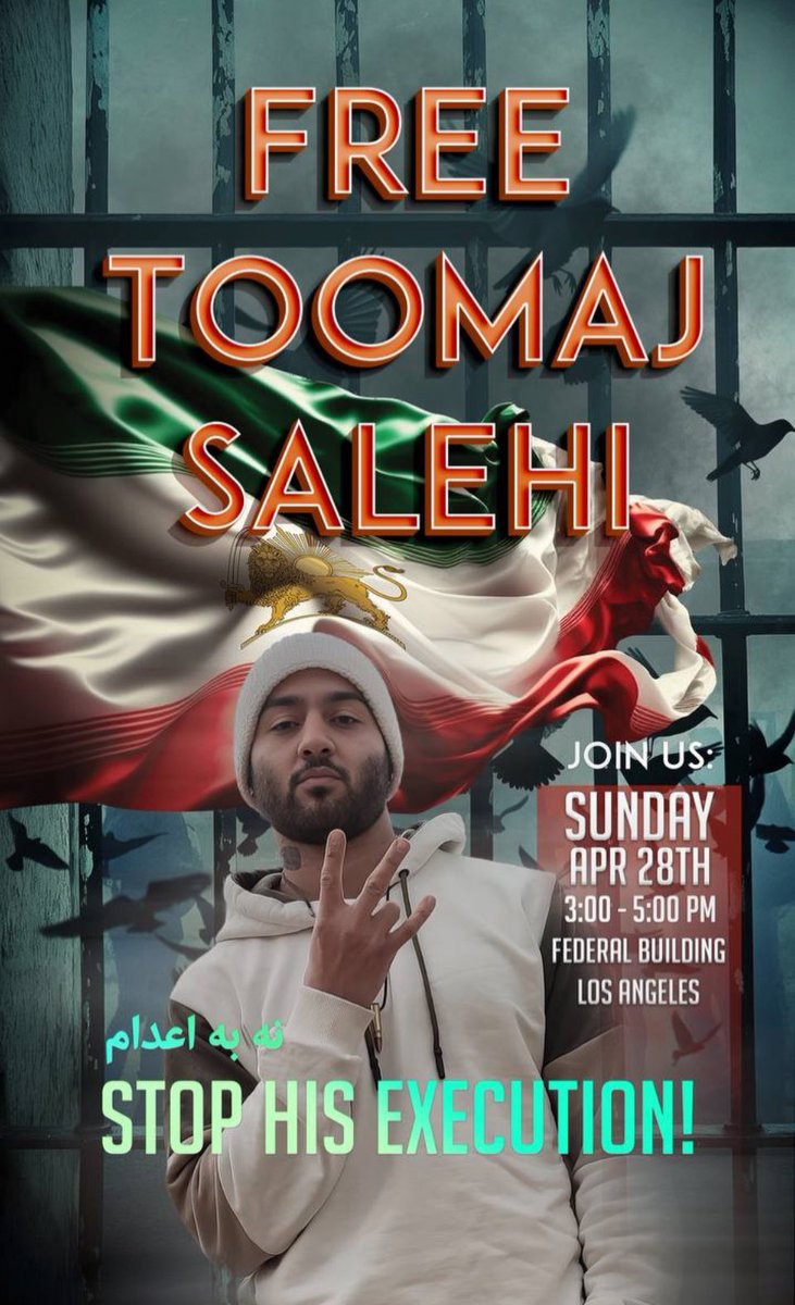 Free Toomaj #ToomajSalehi L.A. CA on 4/28/24 #FreeToomaj @FoxNews @NBCNews @cnni