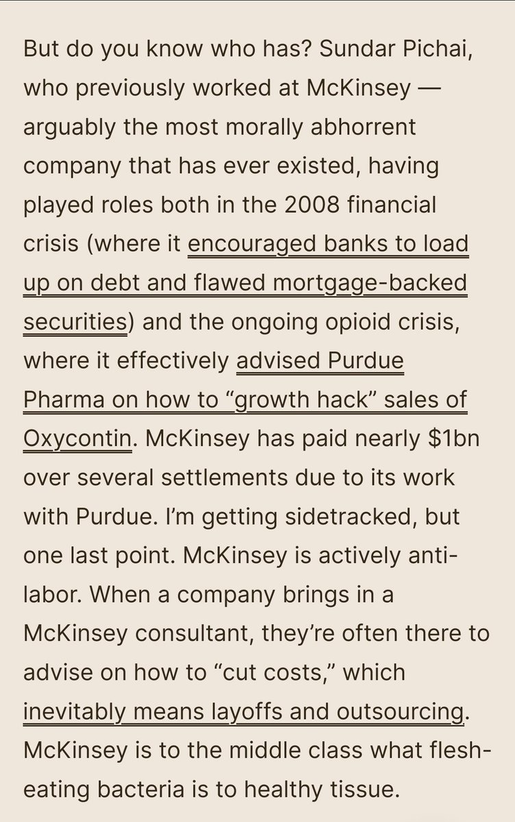 @nthiggs @ChrisMumbeck @Almostconvinced I still maintain that (and this is through first hand experience) McKinsey are not very effective at all. The only skill they seem to possess is extracting ideas that are already in a organisation and then legitimising them They then act as the willing scapegoat for a fee