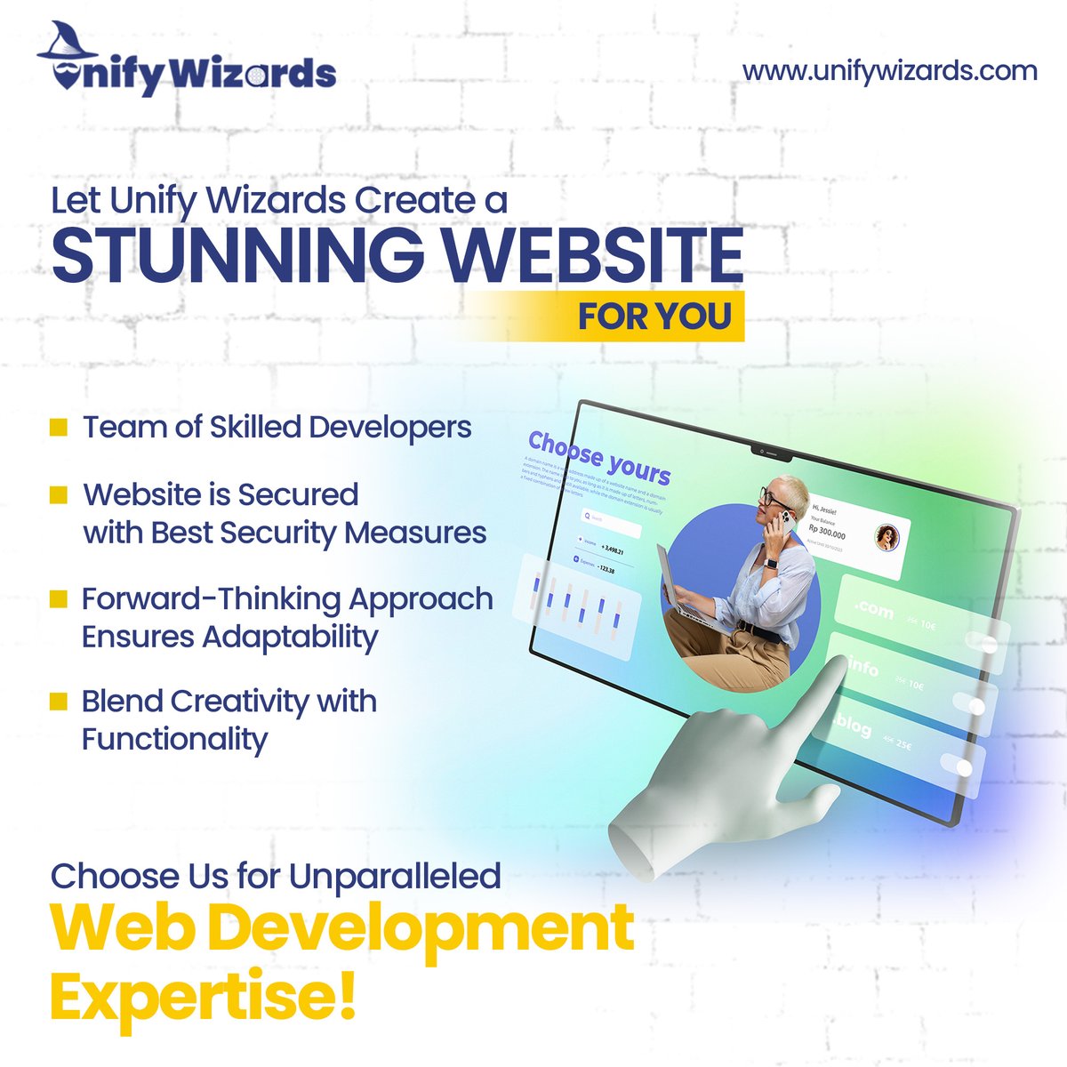 UnifyWizards's tweet image. Experience the power of precision coding and design Excellence with Unify Wizards' Web Development Service! Get pixel-perfect layouts and seamless functionality.
Trust our experts to create a digital masterpiece tailored to your specifications!
#WebDevelopment #PrecisionCoding