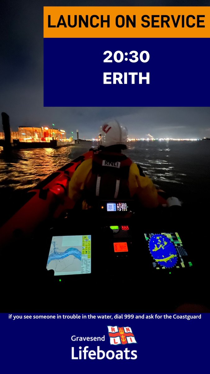 ☎️ LAUNCH ON SERVICE ☎️ #SavingLivesAtSea #RNLI #Lifeboat #Charity #Lifeboats #Gravesend #RiverThames #volunteer #SAR #SearchAndRescue