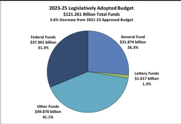 Oregon friends this is the recently adopted Oregon state budget. Have a look. What do you think about it?