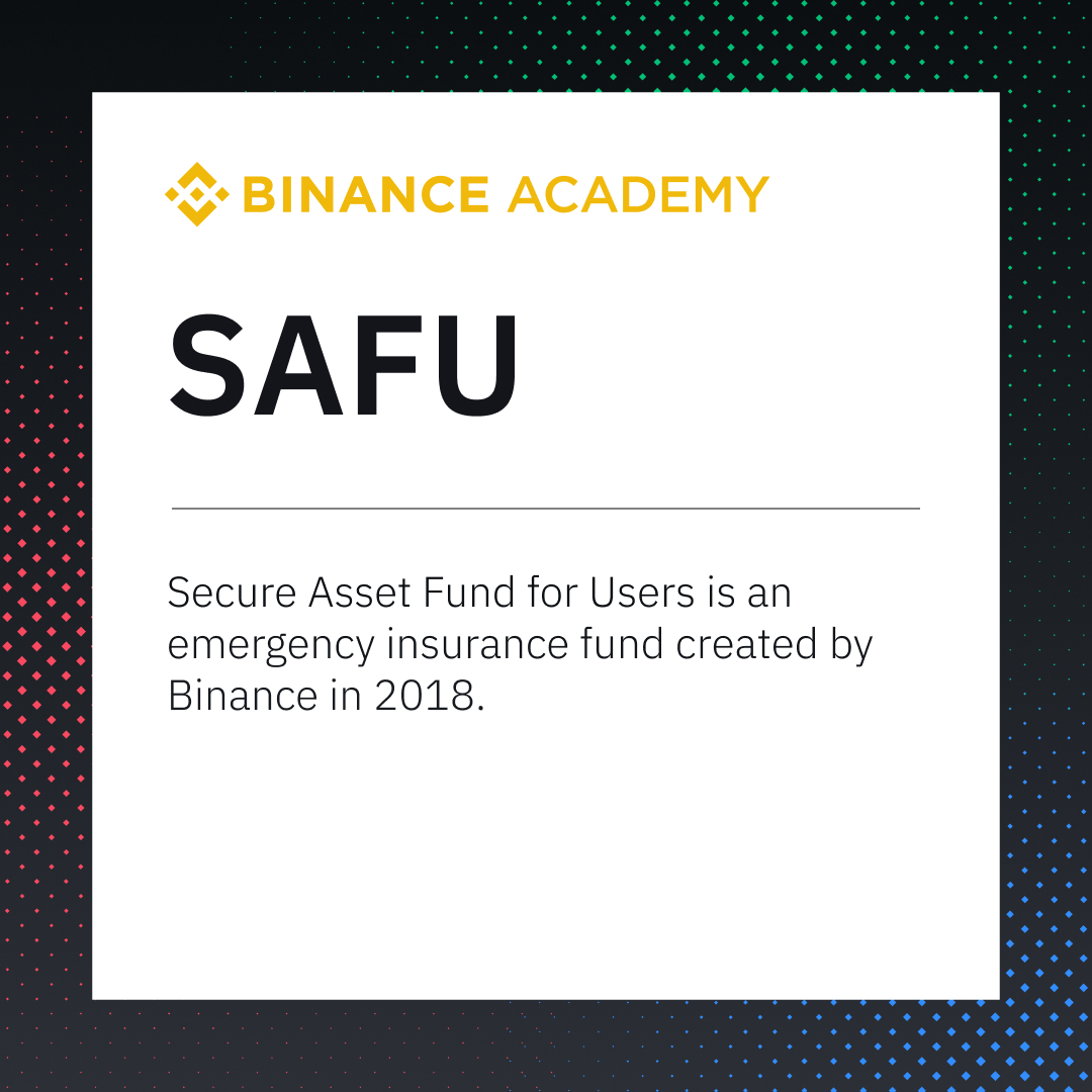 The SAFU is an emergency fund that was established by #Binance in July 2018 to protect users' funds. As of April 2024, the SAFU fund wallet comprises of 1 billion $USDC. Learn more in our glossary 👇 academy.binance.com/en/glossary/se…