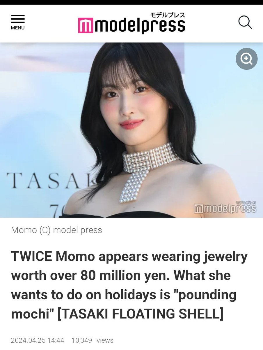 Momo wore jewellery worth over 81 Million yen (521K USD💸) for the Tasaki Event😵‍💫

Necklace — 55M yen (353K USD)💸
Bracelet — 22M yen (141K USD)💸
Ring — 4M yen (25.6K USD)💸

#MOMO #TWICE
#TASAKIxMOMO