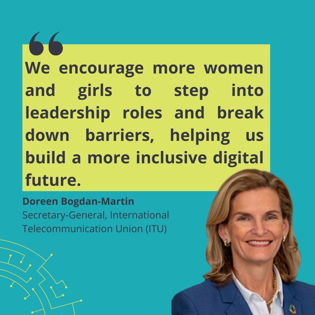 This #GirlsinICT Day, let's empower the next generation of digital changemakers!🚀 The #INTGenderChampions Secretariat sat down with @ITUSecGen Doreen Bogdan-Martin to discuss this year's theme: #leadership. 👉Read the full interview here: buff.ly/4b0XKAI @ITU