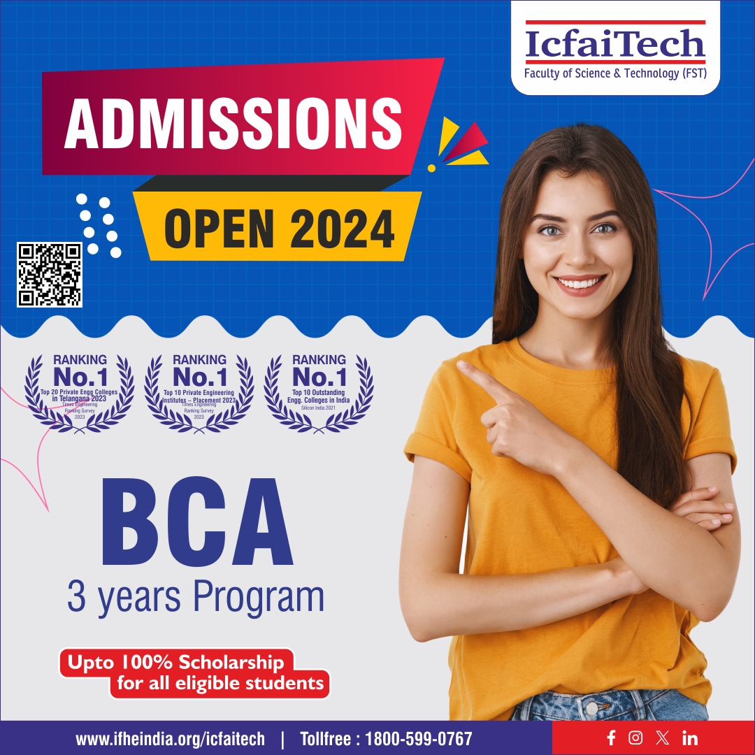 🎓 Exciting News! Admissions are now open for our BCA (3 years Program)!
👉 Apply Now! ifheindia.org/icfaitech/Adm2…
📞 Toll-free: 1800-599-0767
#AdmissionsOpen #BCA #ComputerScience #ApplyNow #icfaitech #icfaitechhyd #icfaitechschool #ICFAIUniversity #ICFAI
