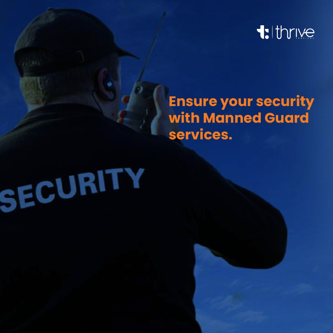 Don't settle for screens, get real security.   Thrive Services provides professional Manned Guarding for ultimate facility protection.  Contact us for a free quote! #DubaiSecurity #MannedGuards #ThriveDubai