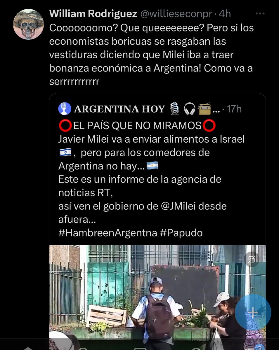 Este mama candao se cree que el krikal inflacionario que dejó el Kirchnerismo se resuelve en un día. Parece que se perdió la parte donde Milei advertía de esto mismo ANTES de salir electo…
#IgnoranceIsBliss