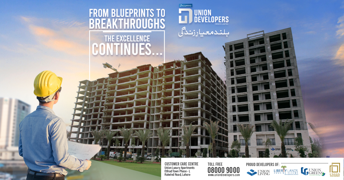 ✨Moving from initial concepts to remarkable achievements, 🏗️ Union Developers remains at the forefront of excellence in the real estate arena. A trusted name of commitment and excellence. 🌟#UnionDevelopers #BulandMayareZindagi #PrimeLocation #ModernLifestyle