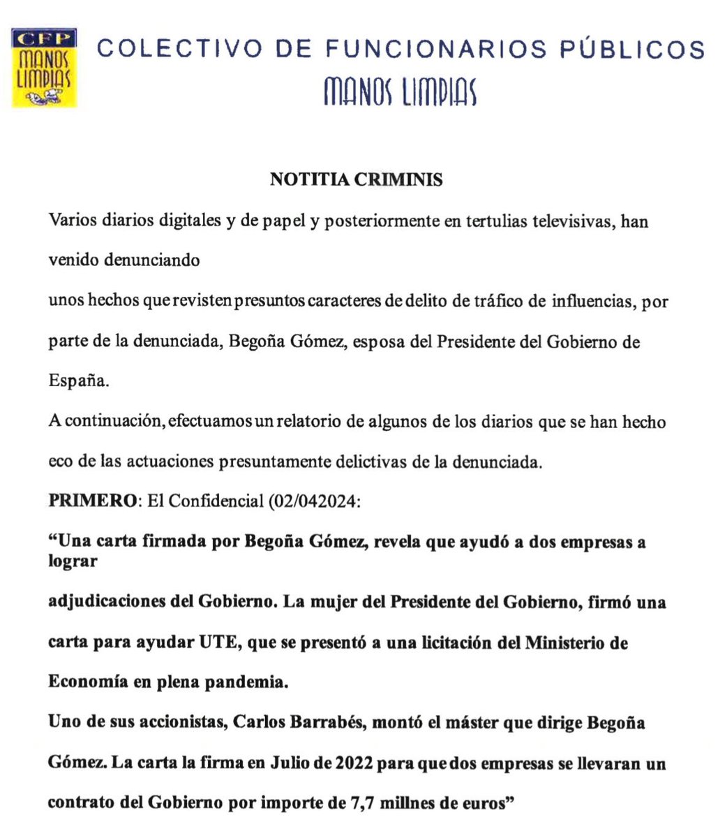 Qué clase de juez admite una denuncia a base de titulares de noticias de digitales, sin pruebas y con muchas de esas noticias ya desmentidas? Os leo…