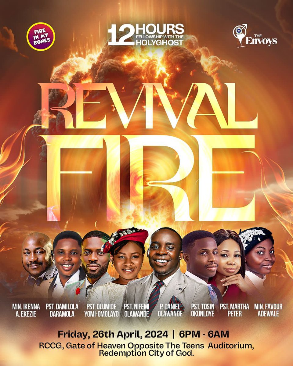 It's that time of the month again, when God sets men on fire.

It's 12 hours of intense prayers, deep fellowship, instructions, directions and transformation.

Fri. 26th of April, 2024.
6:00pm - 6:00am.

RCCG, Gate of Heaven, Opp. Teens auditorium, Redemption Camp

Don't miss it!