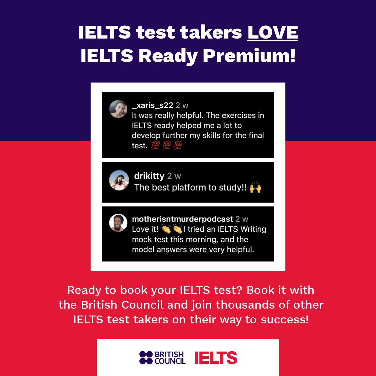 Ready to book your IELTS test? 💯 📝 Book it with the British Council and get access to over 80 hours of free IELTS preparation material with IELTS Ready Premium today! 🚀

More info: bit.ly/43uEnx1 

 #IELTSReadyPremium #IELTS #TakeIELTS #IELTSTest