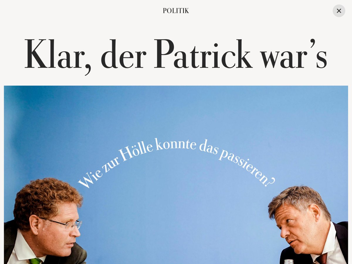 Auch ein Jahr danach lähmt das Trauma des Heizungsdebakels noch die #Ampel und @Die_Gruenen Ich habe, Patrick Graichen getroffen, den Mann, der vielen als der Hauptschuldige gilt. Doch so einfach ist die Sache nicht. Ab heute in @DIEZEIT