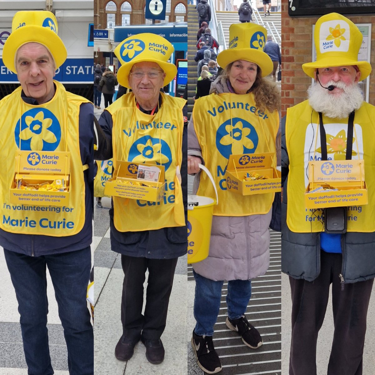 Today is the last 2024 #GreatDaffodilAppeal collection in London, we are bright and early at Liverpool Street train station with John, John, Mary and Cyril! 👏 👏 👏 👏