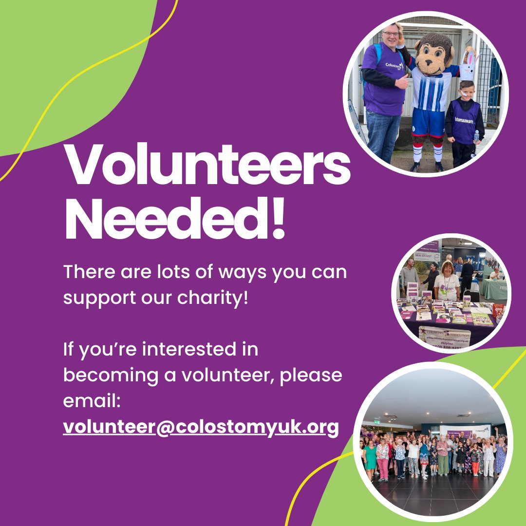 We are on the lookout for new volunteers to help us better support you! 🙌

If you're interested in volunteering with us, please get in touch via volunteer@colostomyuk.org. We would love to hear from you! 💜