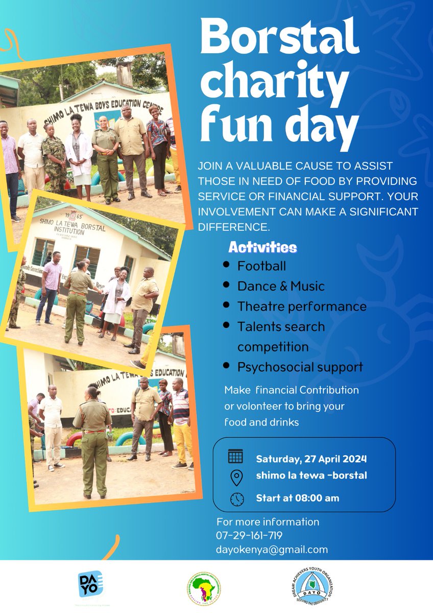 In our continuous mission to make mental health care accessible we will be joining @DreamAchieversk and @dayoradio at Borstal Charity Fun Day event, Shimo La Tewa. Join us this Saturday as we share love, compassion and some fun. #SimplifiedAccessToMentalHealthCare