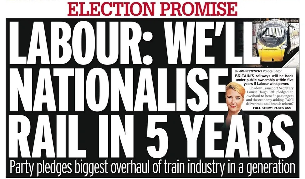 What's the betting that, once Labour realises just how popular this pledge is, they'll start talking about renationalising the privatised Water scam (sorry, industry)? Then energy & all the other Tory sponsored parasites. Time to end Thatcher's poisonous legacy.