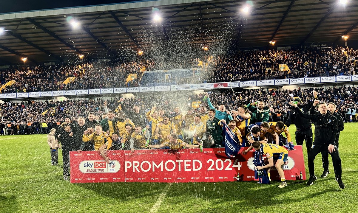 Mansfield Town have been promoted to the third tier of English football, after 21 years away. Here are a few stats and club records set along the way. by Martin Shaw, with thanks to Paul Taylor read more at stagsnet.net/news/newsdetai… Photo by @DanWestwell