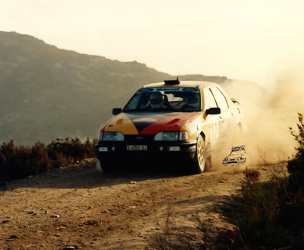 Mis antiguas 📸 de rallys. #MiaBardolet 🇪🇸+#JosepAutet 🇪🇸 #FordSierraRSCosworth4x4 terminaron séptimos 7°s. #FordMotorsport #classicrallycars #classicars         #wrclegends #oldsrallycars           #grupoA #grupoB #wrc        #ilikerallycars #iloverallycars