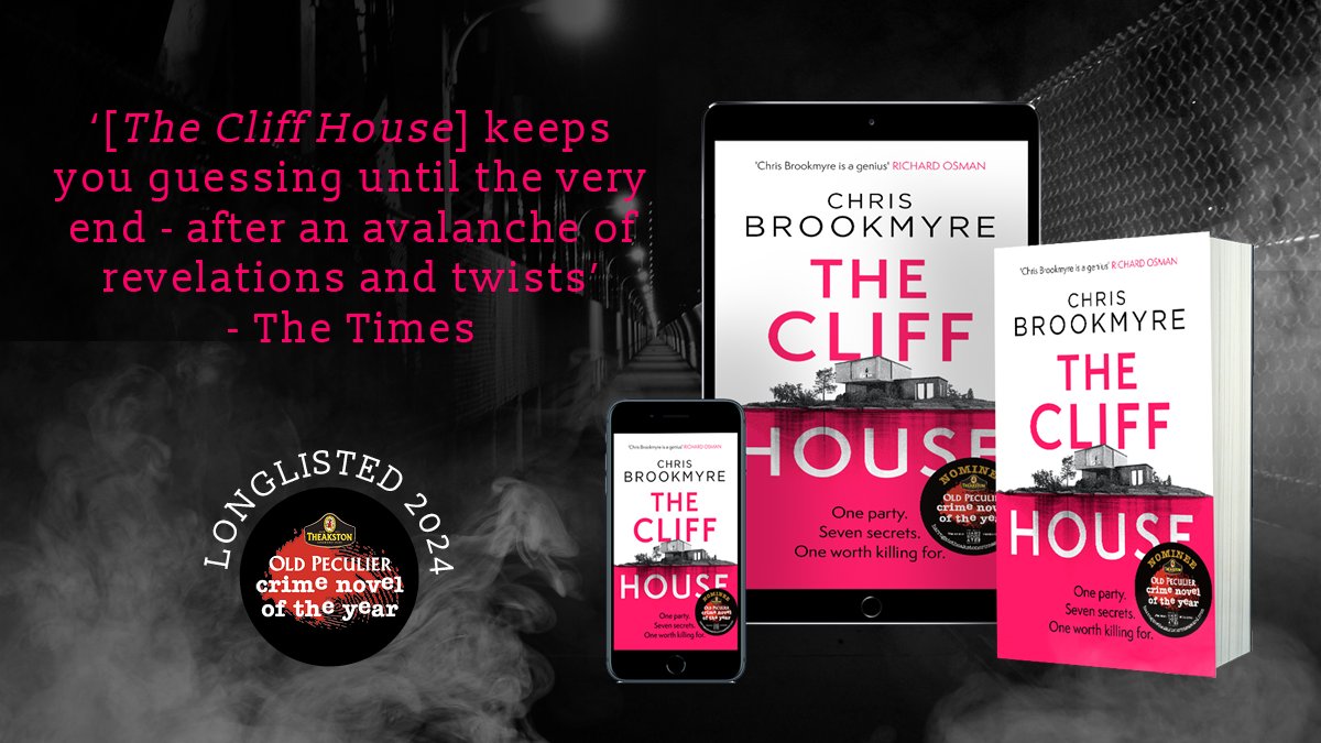 Next up ‘The Cliff House’! @cbrookmyre invites you to a deadly hen do on a secluded island. Pack for scandal, secrets and suspense. Find out more about the 📕& vote now🗳️ bit.ly/TheakstonsAwar… #TheakstonsAwards @Theakston1827 @LittleBrownUK