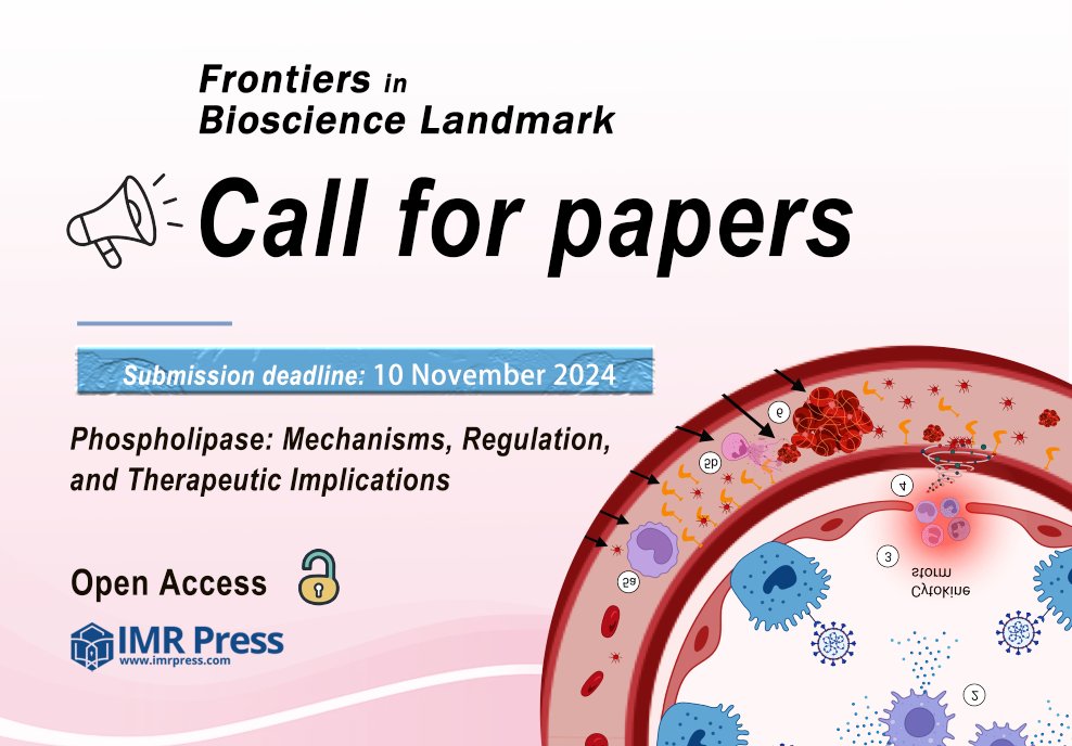 💌We are excited to announce a call for papers for a Topic Collection 'Phospholipase: Mechanisms, Regulation, and Therapeutic Implications'! #callforpapers @Landmark_IMR Submit Link: imr.propub.com Looking forward to your participation! #CellBiology #Metabolism