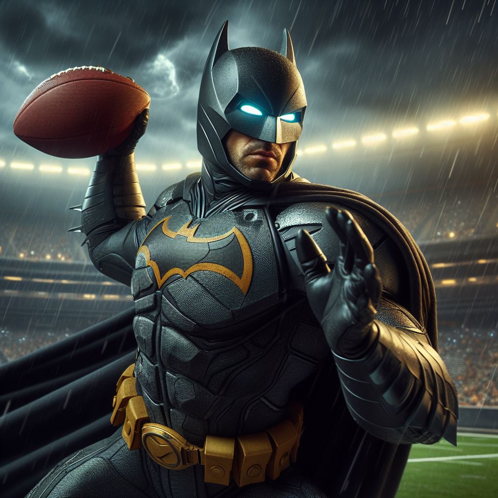 MagicalLovelyAI's tweet photo. QT with your Superhero Sport photo

Batman playing American football

#PromptShare in alt
#AIArt #AIArtwork #dalle3art #Copilot #ذكاء_اصطناعي