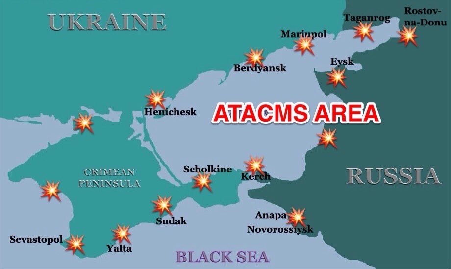 From May 2024, with the ATACMS 🇺🇸 missiles the Ukrainians will get the capacity to strike ANY Russian infrastructure from Sevastopol 🇺🇦 to Rostov on Don 🇷🇺 👊🏻 

The Russian 🇷🇺 summer tourist season is compromised 👀👊🏻