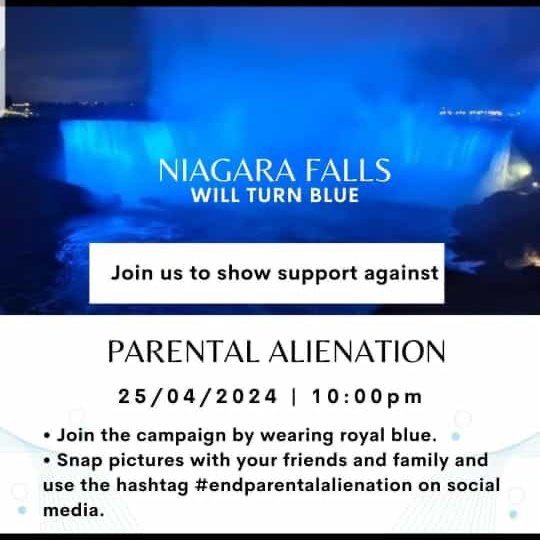 Parenting Focus Canada (@parentingcanada) on Twitter photo Rallies are occurring across Canada today. Niagara Falls will be blue. ๐
Speak up and help end the child abuse of #ParentalAlienation
It's time for change. <a href="/HoCChamber/">In the Chamber</a> are you listening? ๐จ๐ฆ๐ Rallies are occurring across Canada today. Niagara Falls will be blue. ๐
Speak up and help end the child abuse of #ParentalAlienation
It's time for change. <a href="/HoCChamber/">In the Chamber</a> are you listening? ๐จ๐ฆ๐