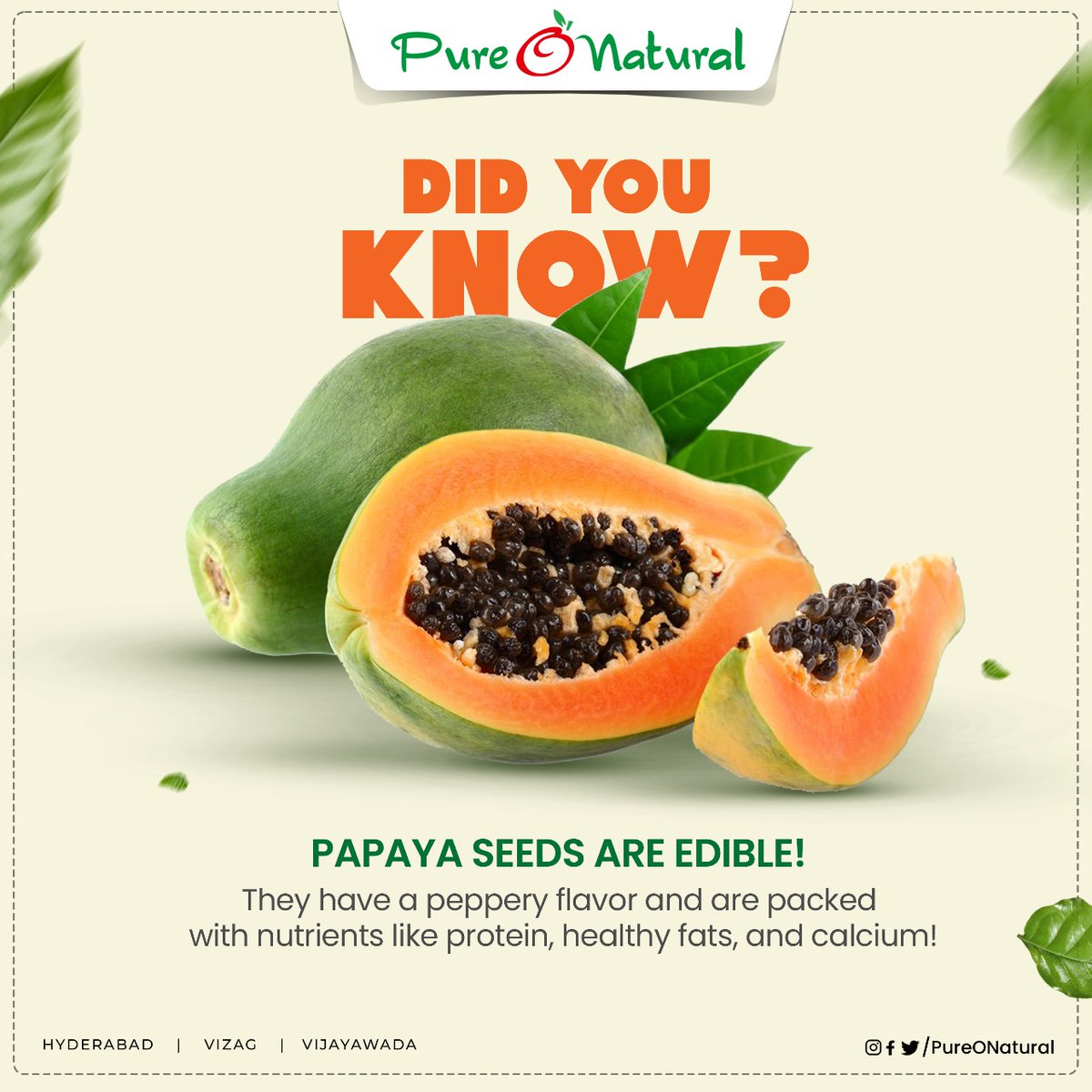 Did you know this fact? ❤

#PureONatural #Hyderabad #Vizag #Vijaywada #FarmFresh #FreshFruits #FreshVegetables #FreshProduce