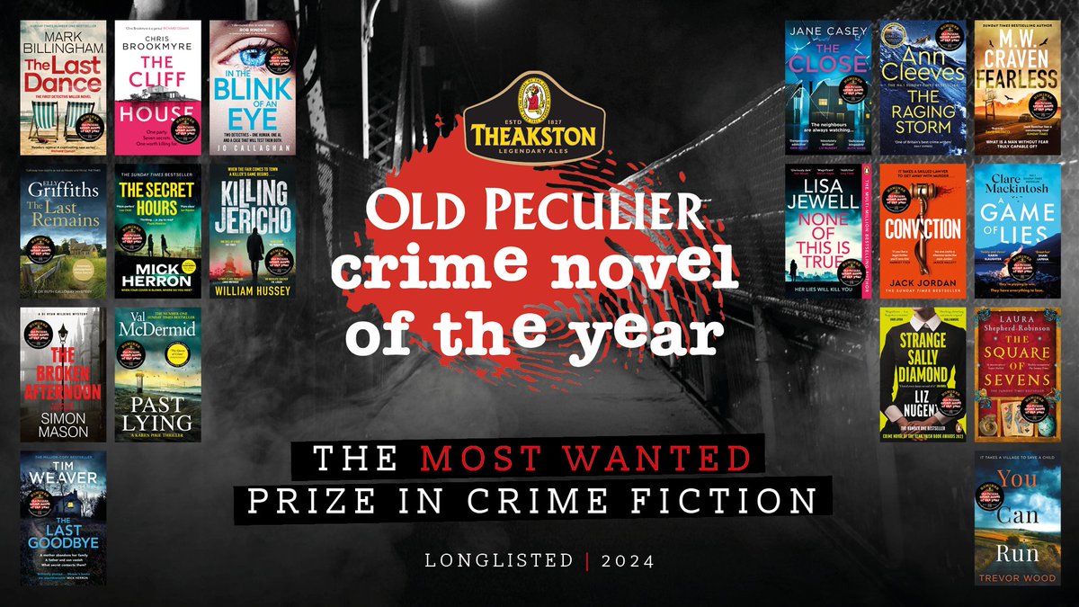 🚨It's here! We reveal the 18-strong longlist for the Theakston Old Peculier Crime Novel of the Year Award 2024. Voting is open, so head to the website, discover the longlist and have your say! 👉bit.ly/TOPLonglist24 @Theakston1827 #TheakstonsAwards #TheakstonsCrime