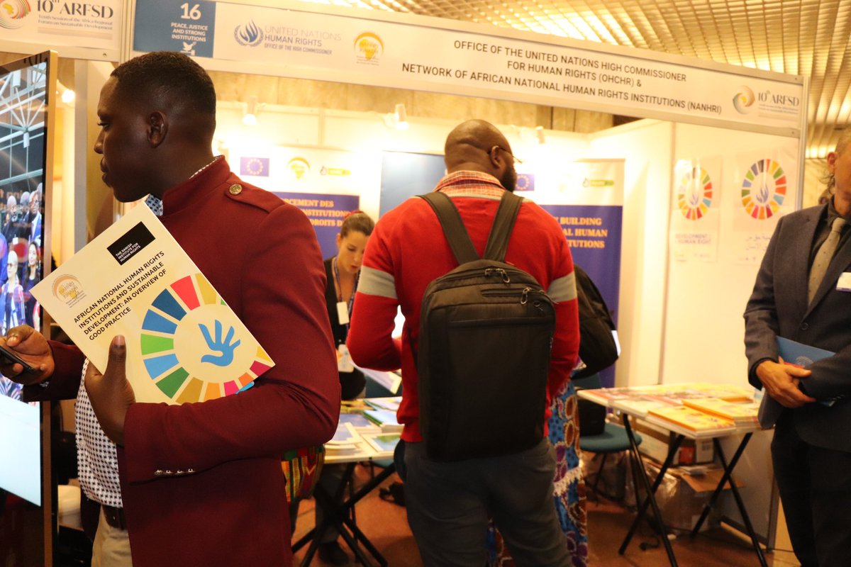 As two long-standing partners sharing a common mission to promote and protect #HumanRights and work for their integration in #SDGs, @OHCHR_EARO & @NANHRI40 shared a booth during the 2024 #ARFSD to showcase tools on integration of human rights perspectives linked to the 5 SDGs