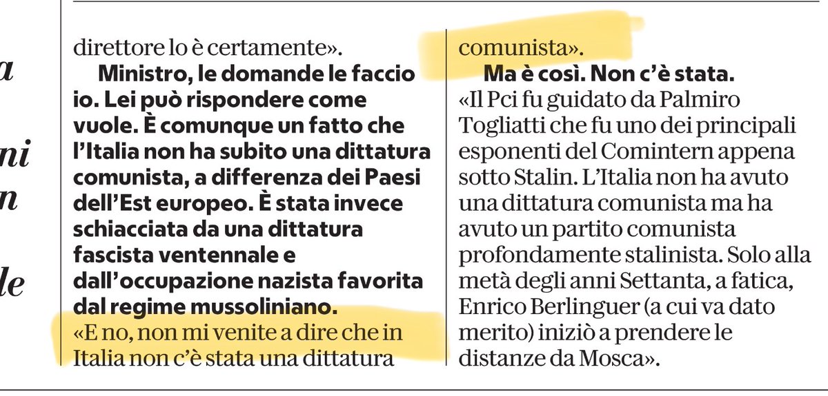 Oggi era il turno del ministro Sangiuliano.