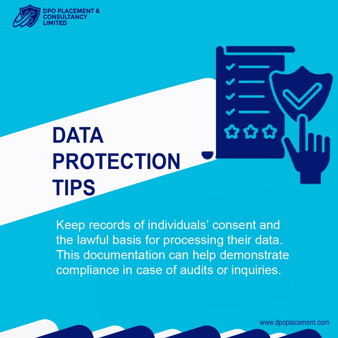 Keep records of individuals' consent and the lawful basis for processing their data. This documentation can help demonstrate compliance in case of audits or inquiries.

#DataProtection #DataProcessing #consent